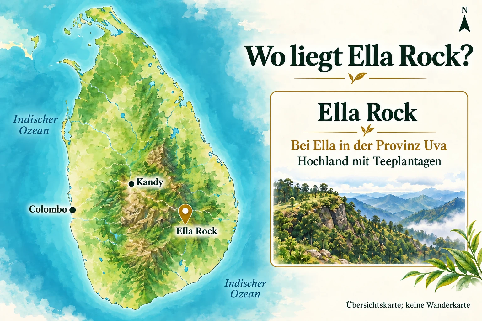 Übersichtskarte von Ella Rock bei Ella
