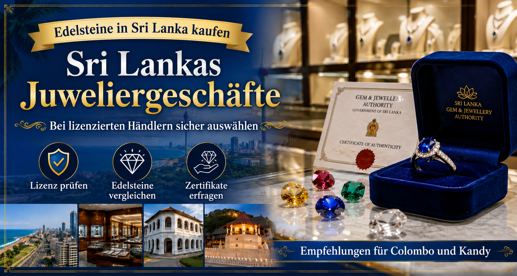 Saphire und Edelsteine in Sri Lanka kaufen: Juweliere in Colombo und Kandy