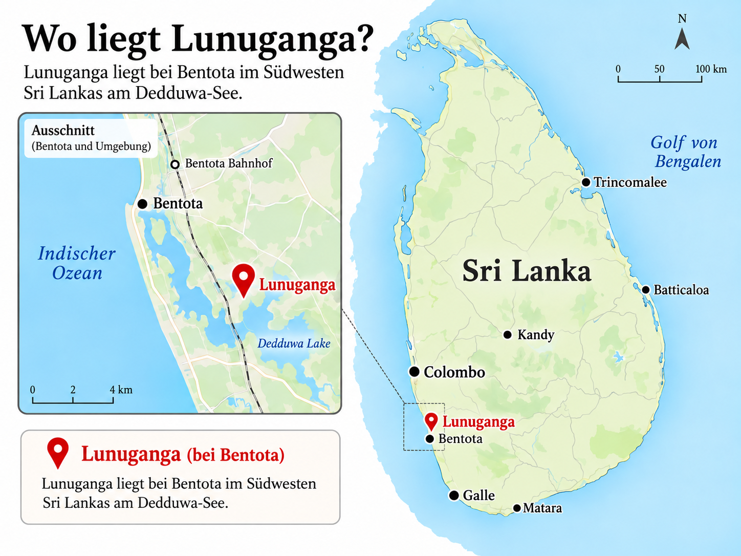 Lunuganga bei Bentota an der Südwestküste Sri Lankas.