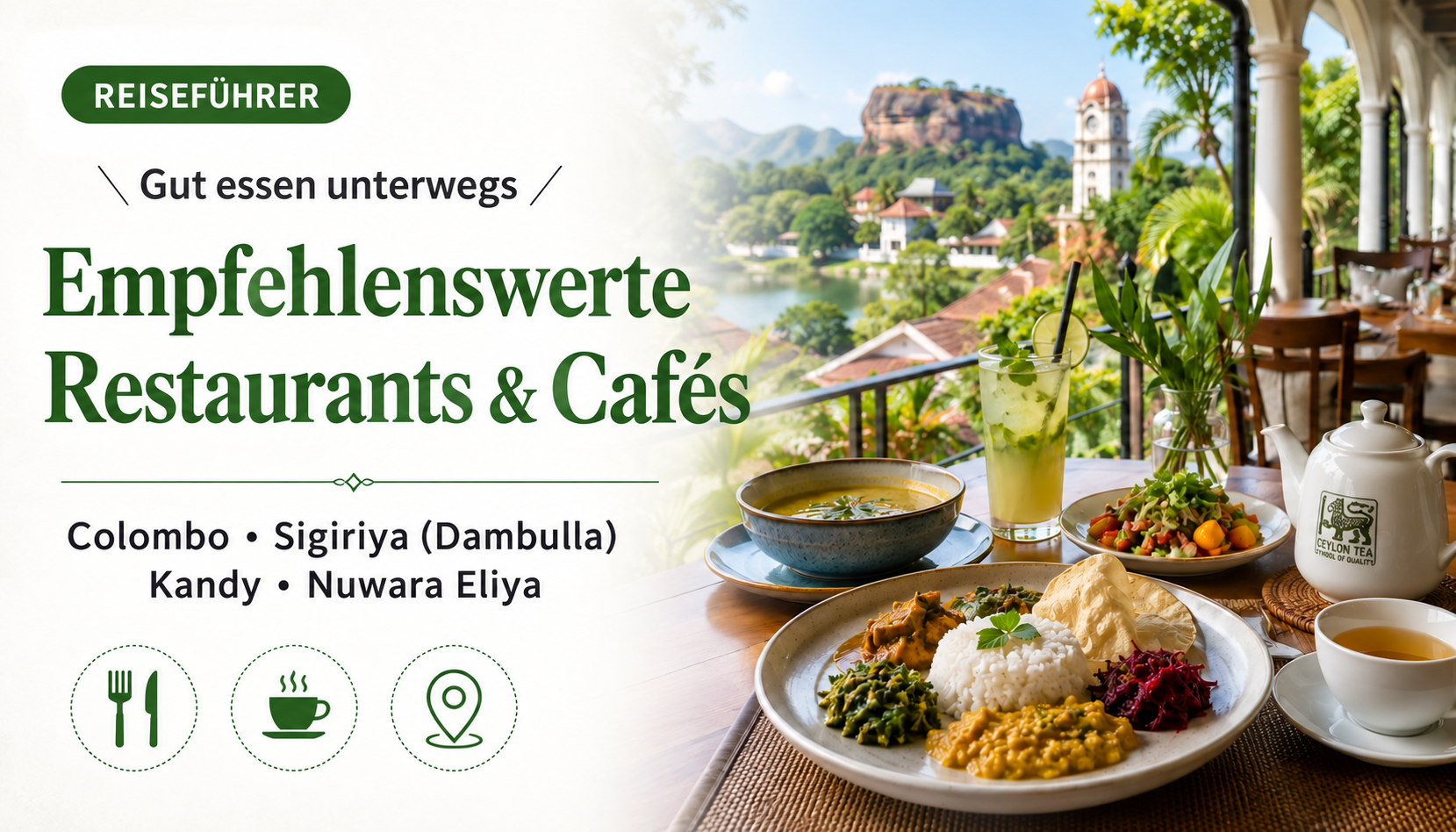 Restaurants und Cafés in Sri Lanka: Colombo, Sigiriya, Kandy und Nuwara Eliya