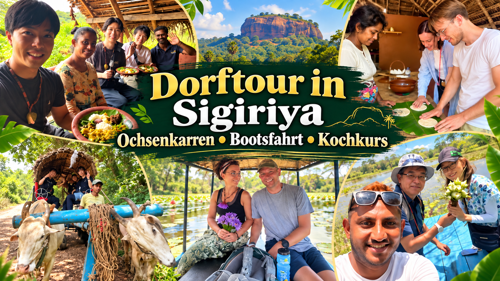 Sigiriya Dorftour in Sri Lanka: Ochsenkarren, Bootsfahrt und Kochkurs