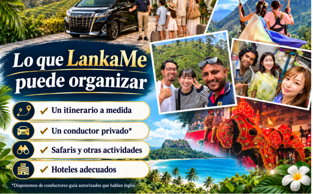 Itinerario por Sri Lanka a medida con conductor privado, safaris y hoteles de LankaMe