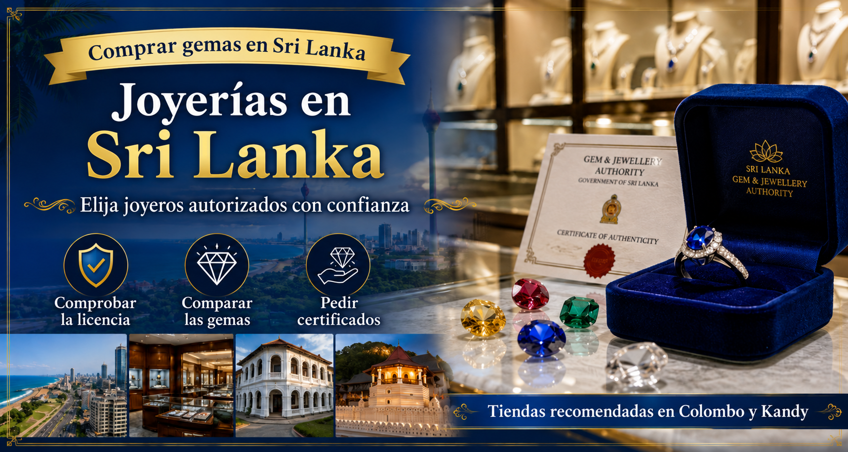 Zafiros y piedras preciosas en Sri Lanka: joyerías autorizadas en Colombo y Kandy