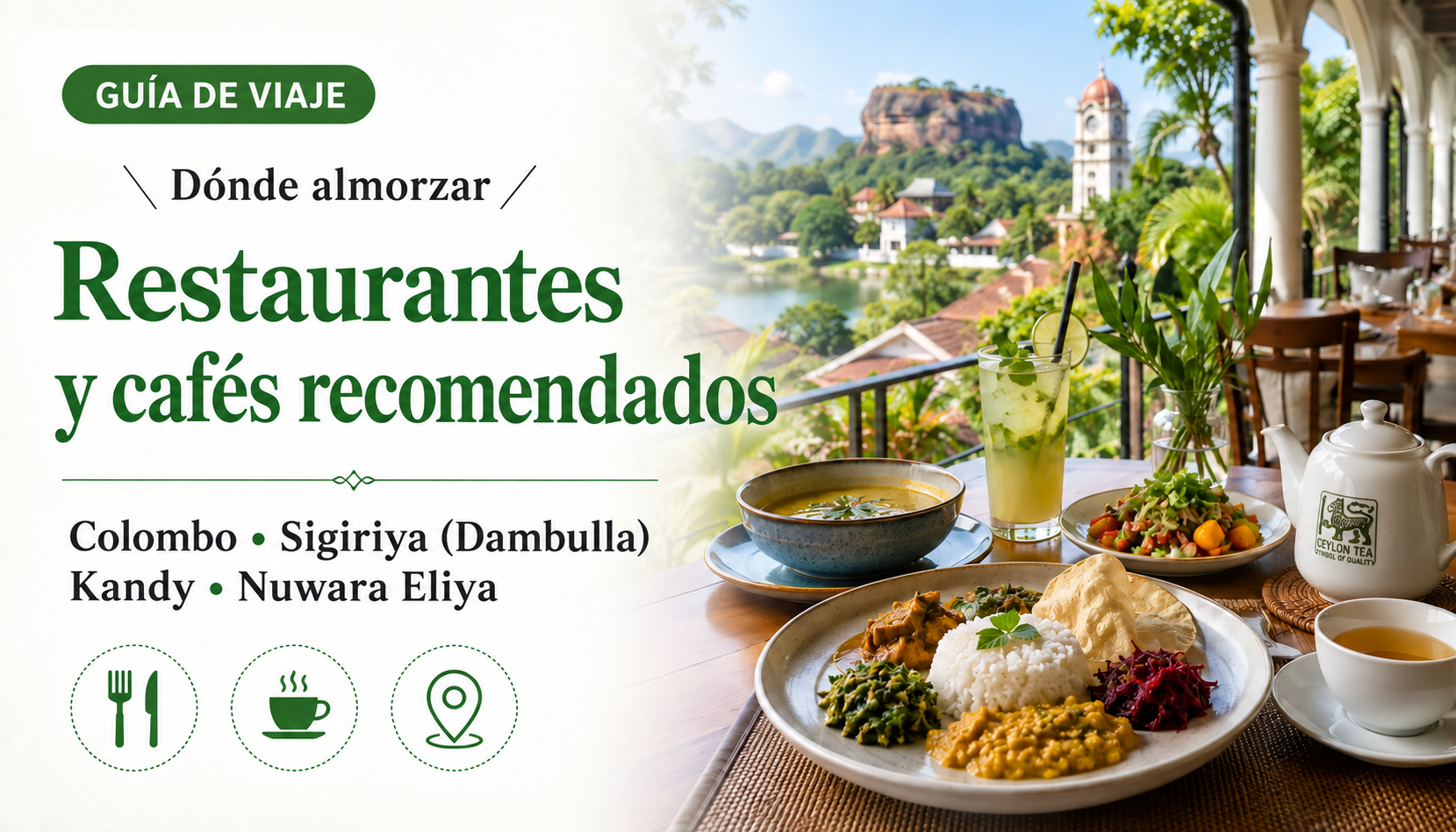 Restaurantes y cafés en Sri Lanka: Colombo, Sigiriya, Kandy y Nuwara Eliya