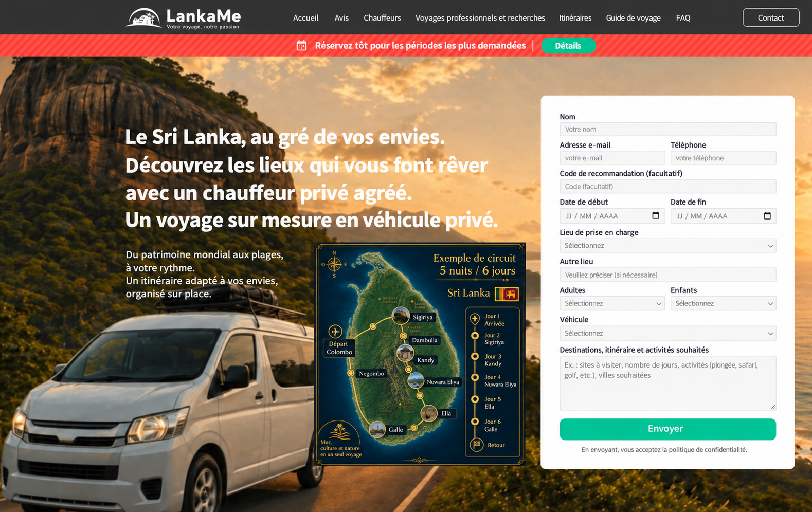 Service de chauffeur privé LankaMe
