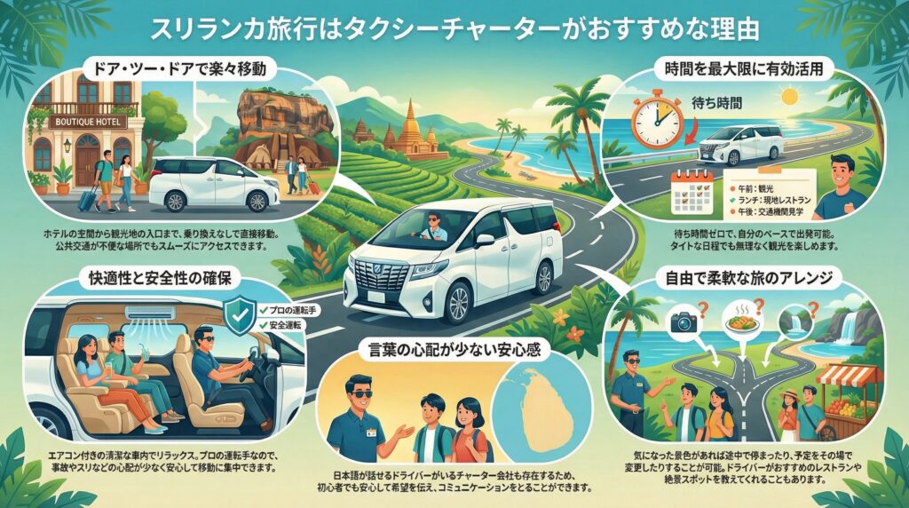 スリランカ旅行でタクシーチャーターがおすすめな理由5選