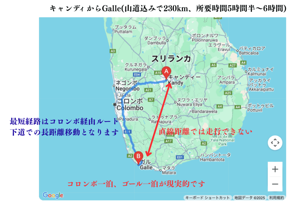 キャンディからGalleの経路
