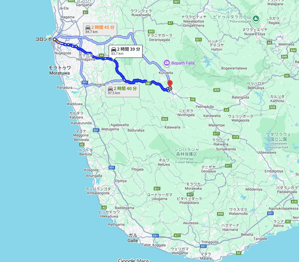 コロンボからラトゥナプラ