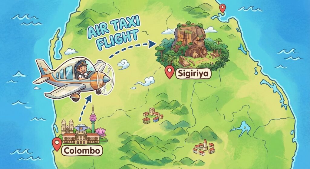 コロンボ〜シーギリヤ間のエアタクシー