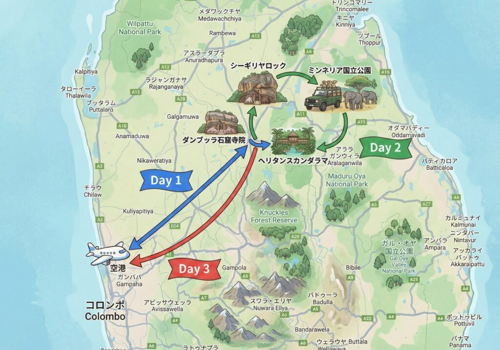 サファリの影響を回避する王道の3日プラン