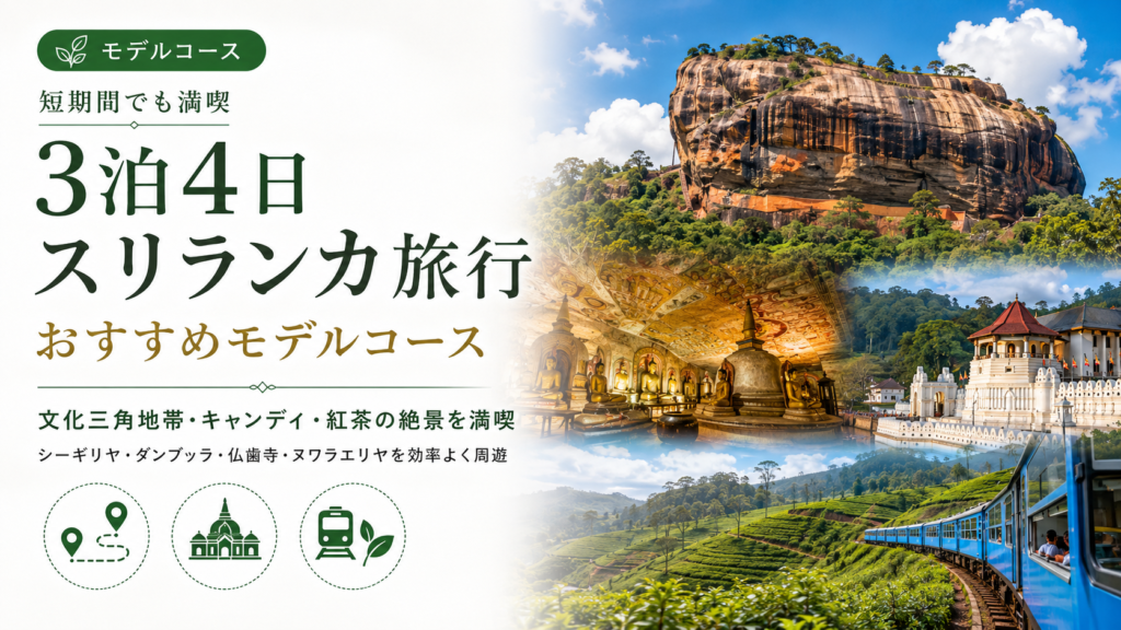 3泊4日スリランカ短期旅行のモデルコース