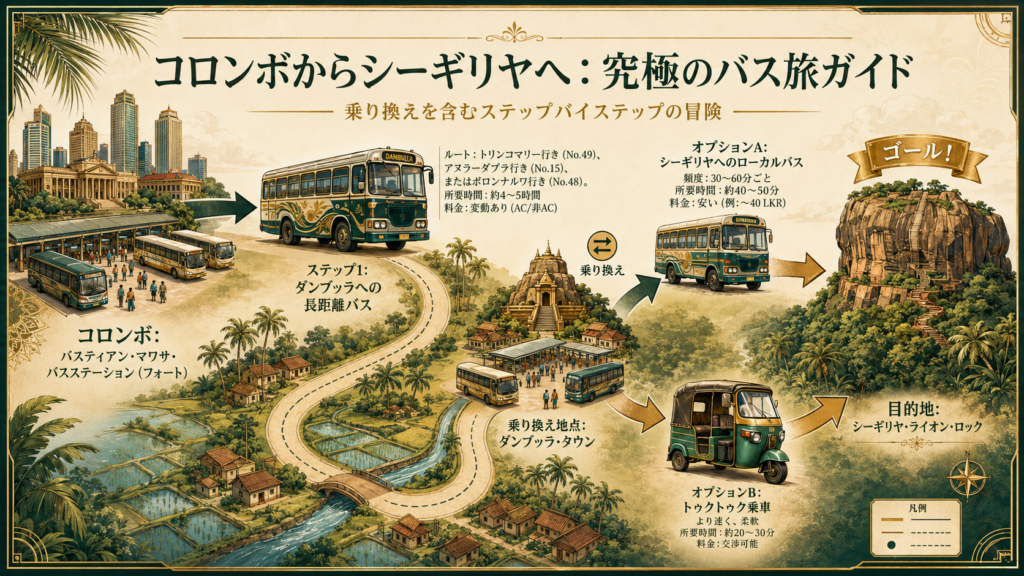 コロンボからシーギリヤロックへのバスの行き方