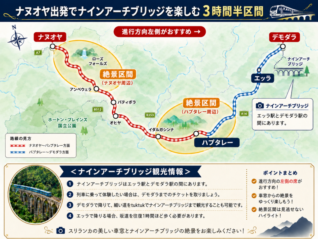 ナヌオヤからエッラ(デモダラ)までの紅茶列車の生情報