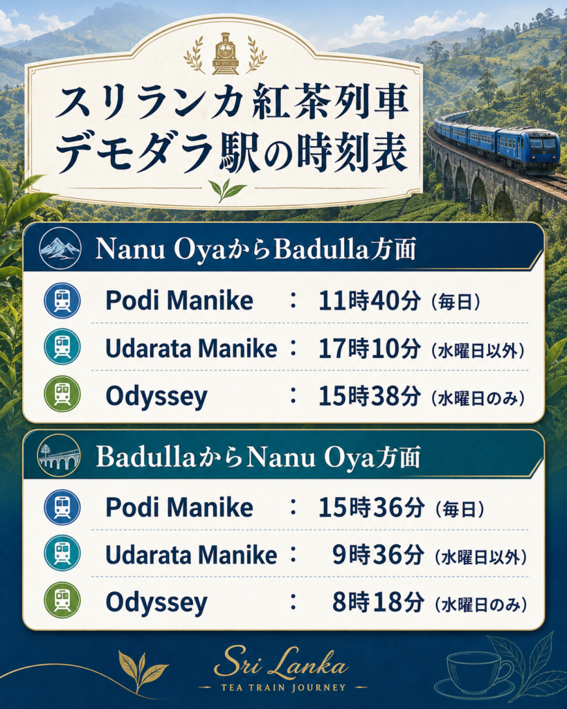 わかりやすいデモダラ駅の時刻表
