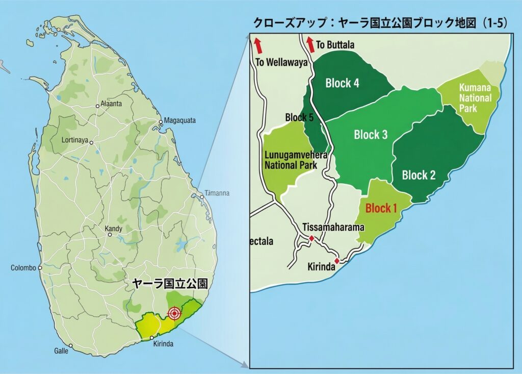 ヤーラ国立公園のBlock1からBlock5の場所
