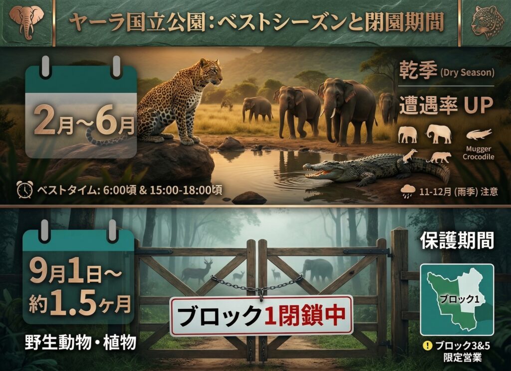 ヤーラ国立公園のベストシーズンと閉園期間