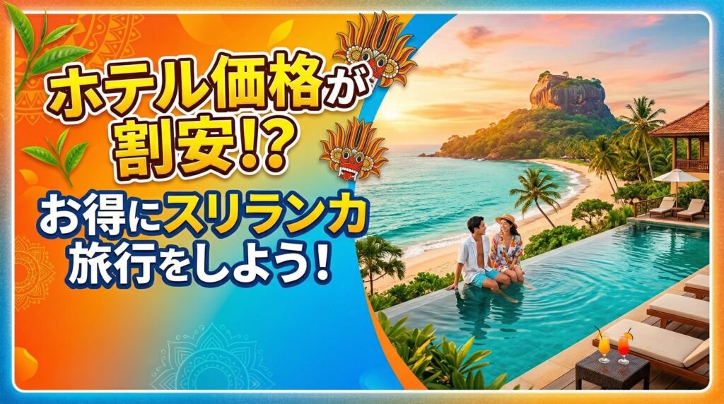 日本からスリランカへの観光客にチャンスが訪れています！夏休み期間でもホテルが通常時より大幅に安くなっています！