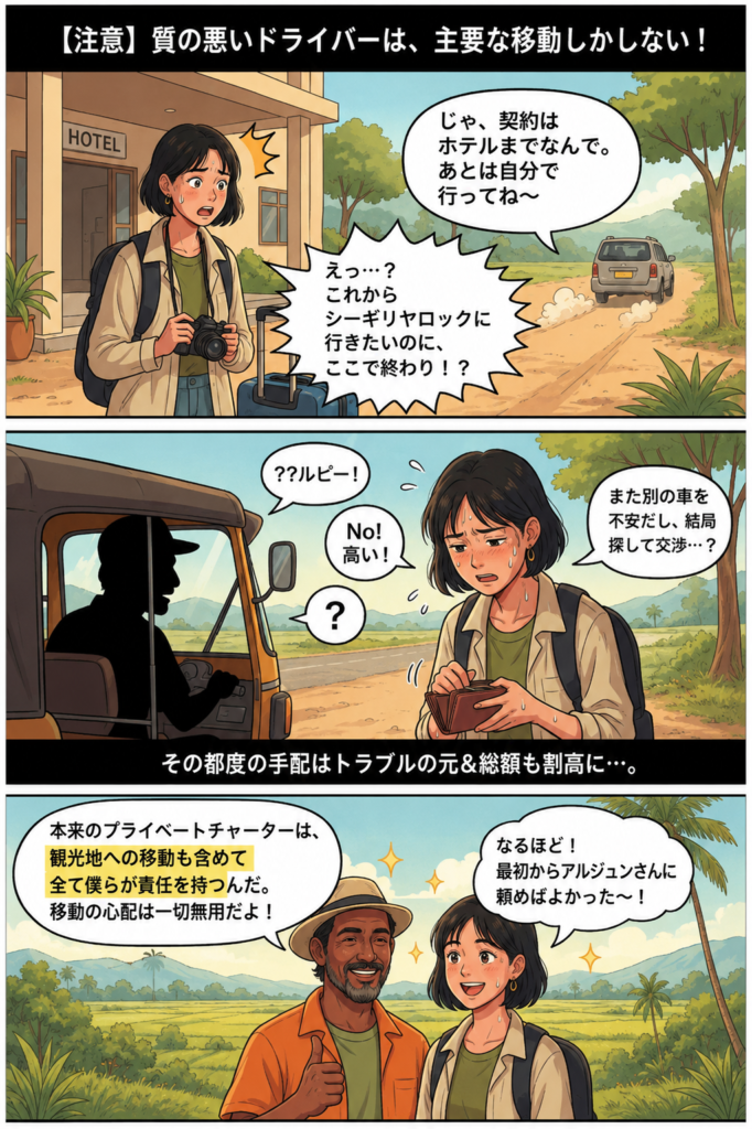 目的地間の運転しか担当しない質の低いドライバーもいる