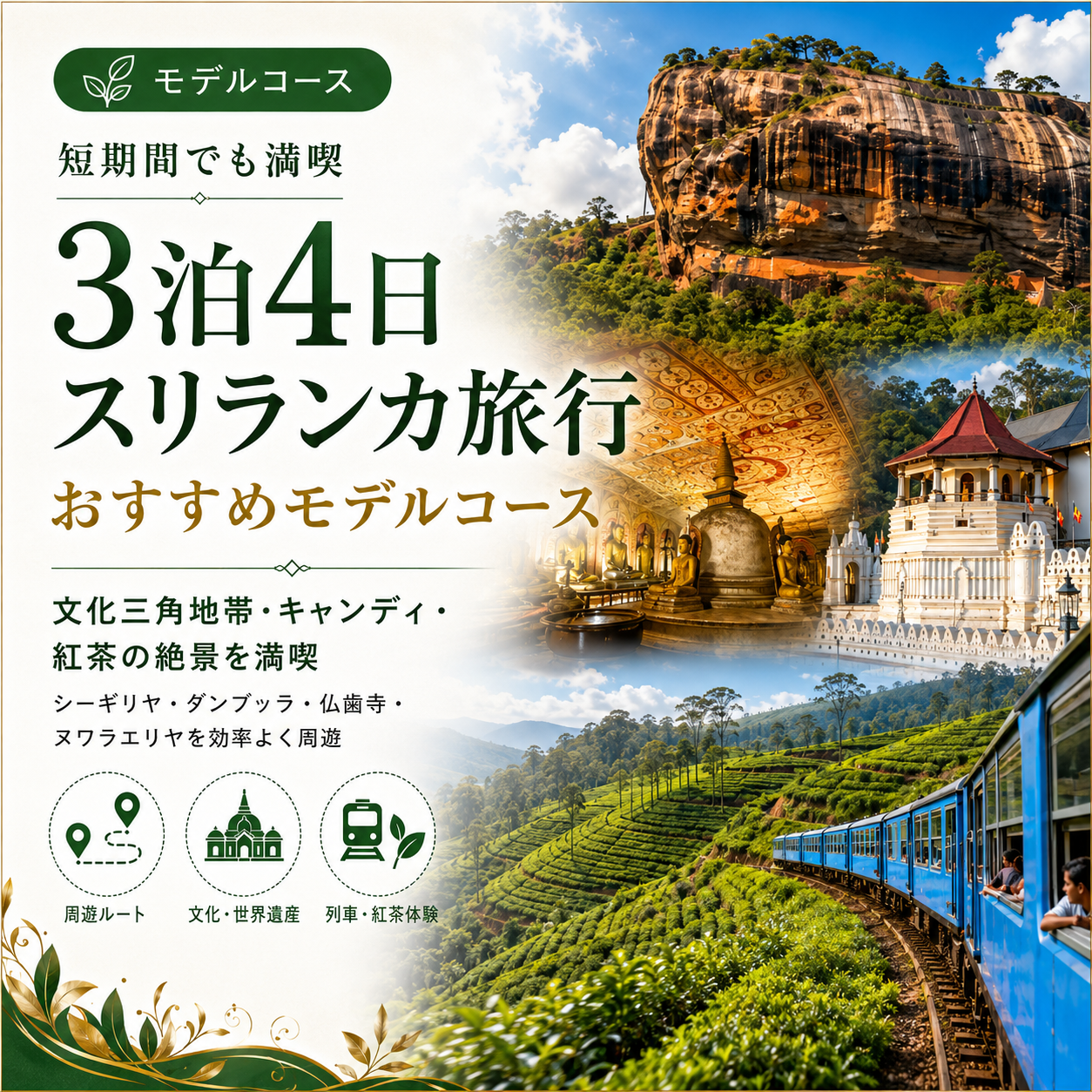 3泊4日スリランカ旅行：おすすめモデルプラン