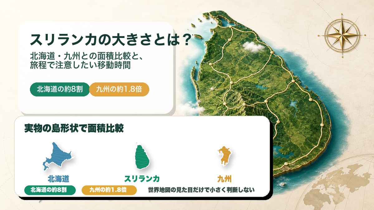 スリランカの大きさを北海道と九州と比較する修正版アイキャッチ画像