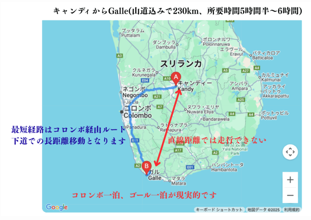 キャンディからGalleの経路