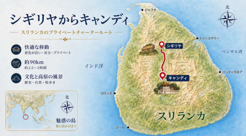 シーギリヤからキャンディの道のり