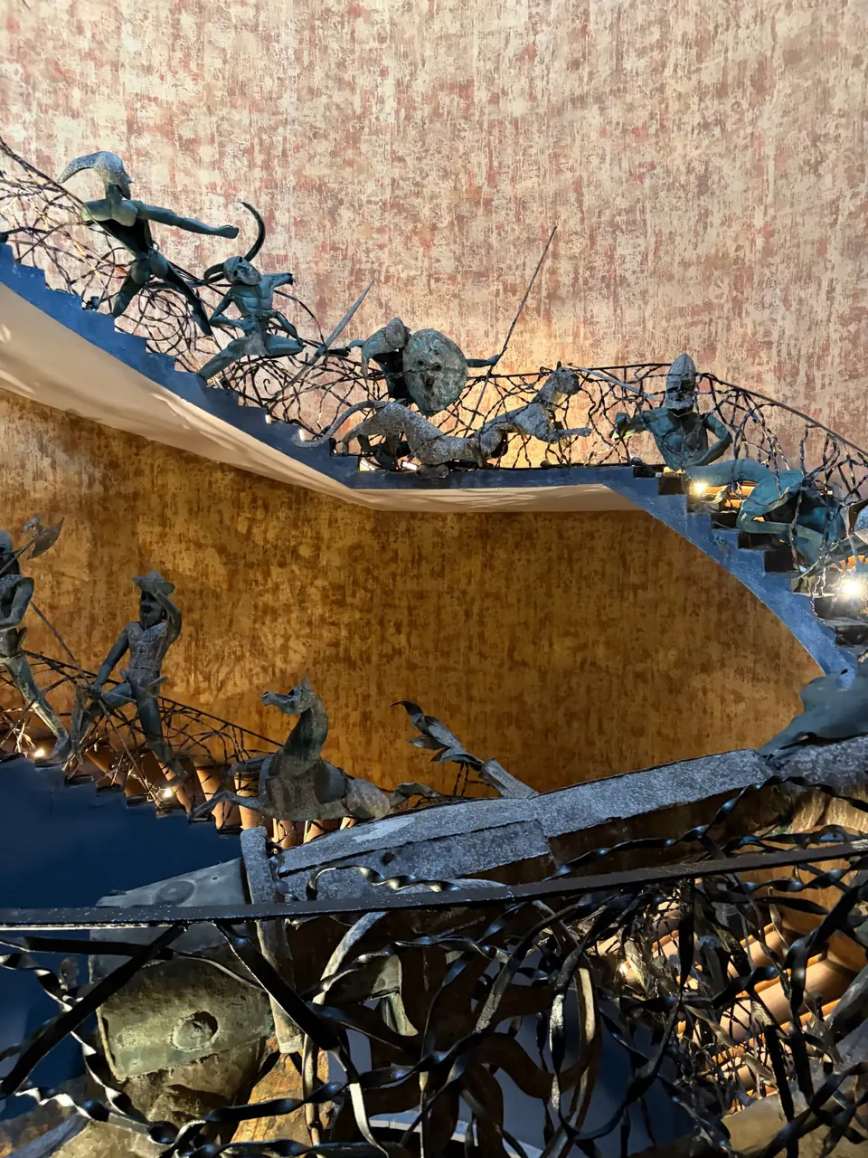 Sculptural spiral staircase at Jetwing Lighthouse