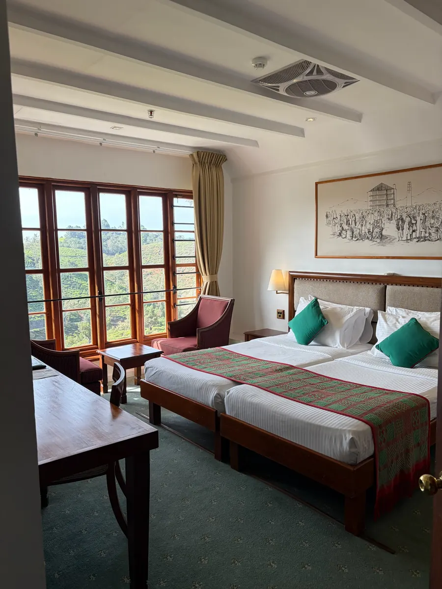 Heritance Tea Factory room facing the tea estate