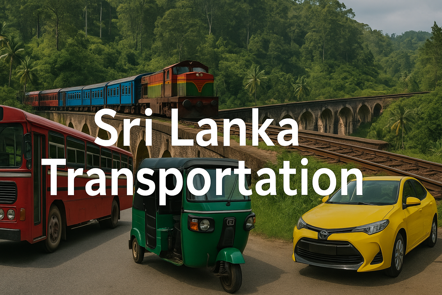 Sri Lanka Transportation: What Are the Options? A Detailed Comparison of Long-Distance Buses, Trains, Taxi Charters, and Tuk-tuks.