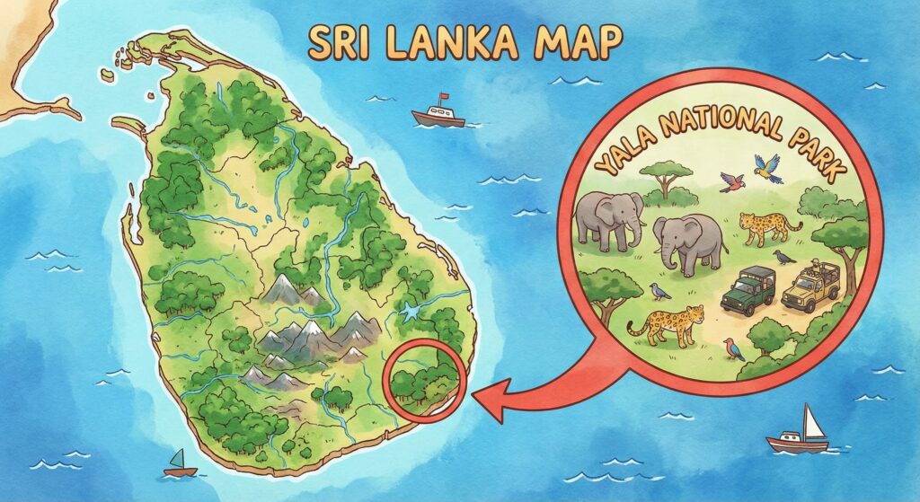**Location of Yala National Park**