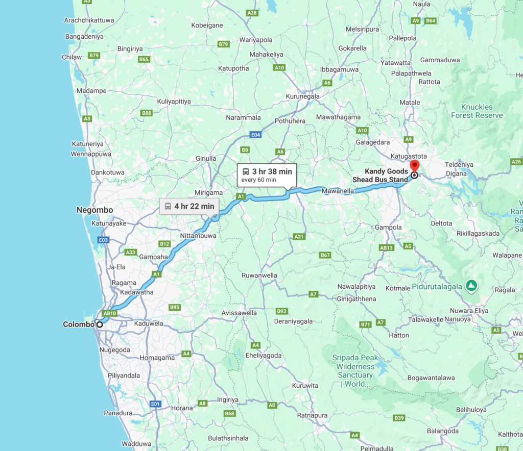 Columbo to Kandy by train