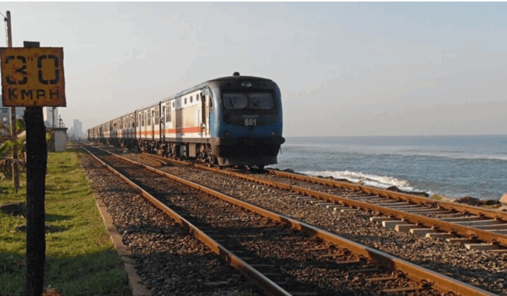 The coastal train from Galle to Colombo