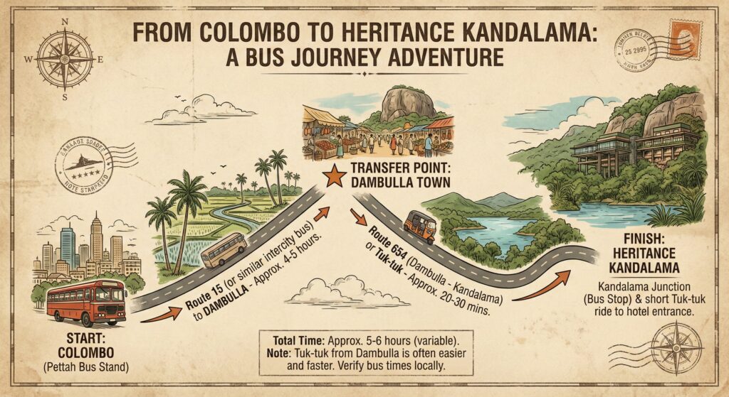 From Colombo to Heritance Kandalama by bus