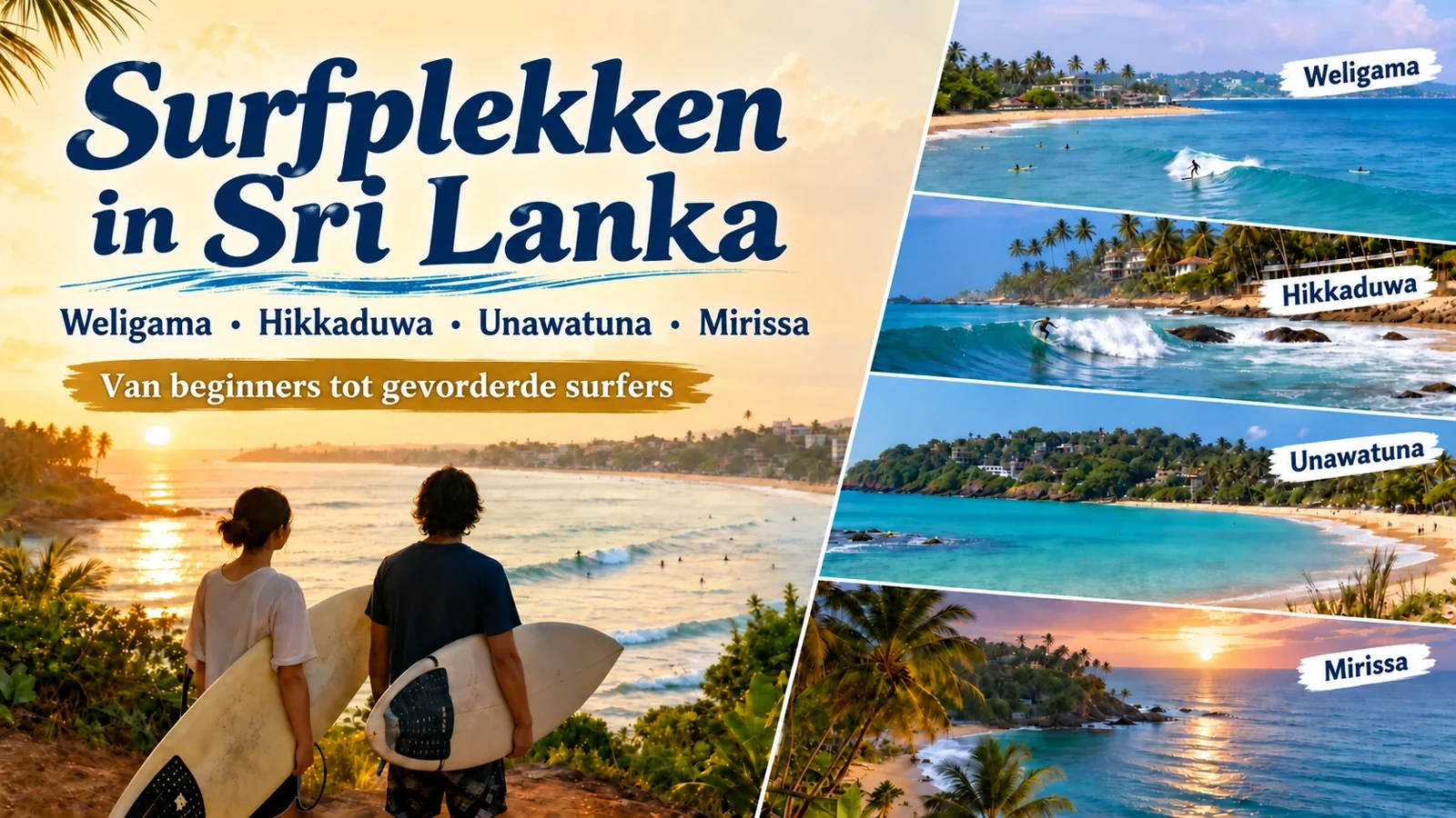 Surfplekken in Sri Lanka