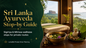Sri Lanka Ayurveda Stop-by Guide text image for Sigiriya and Mirissa wellness stops