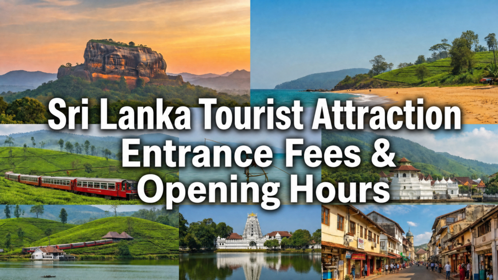 Sri Lanka tourist attraction entrance fees and opening hours
