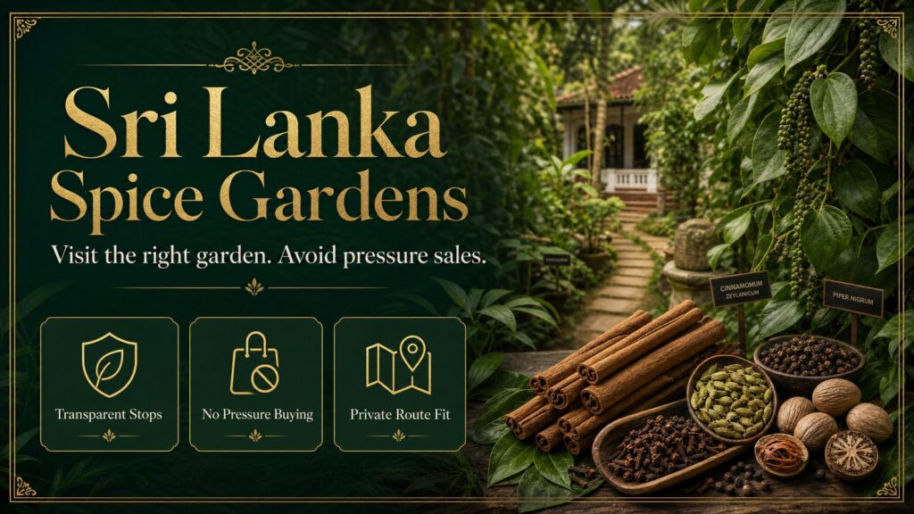 Premium editorial image for a Sri Lanka spice garden guide