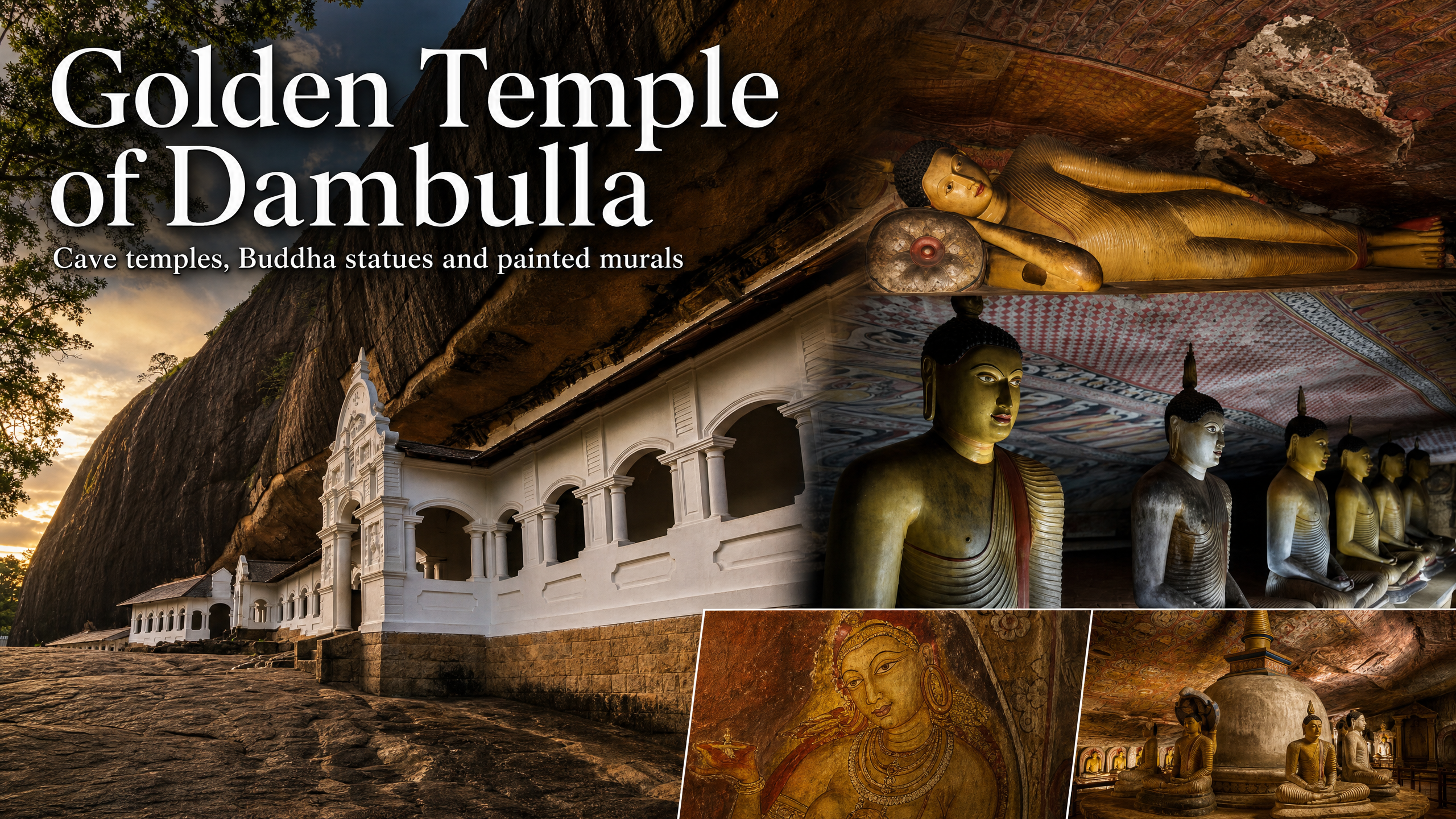 Golden Temple of Dambulla cave temple in Sri Lanka