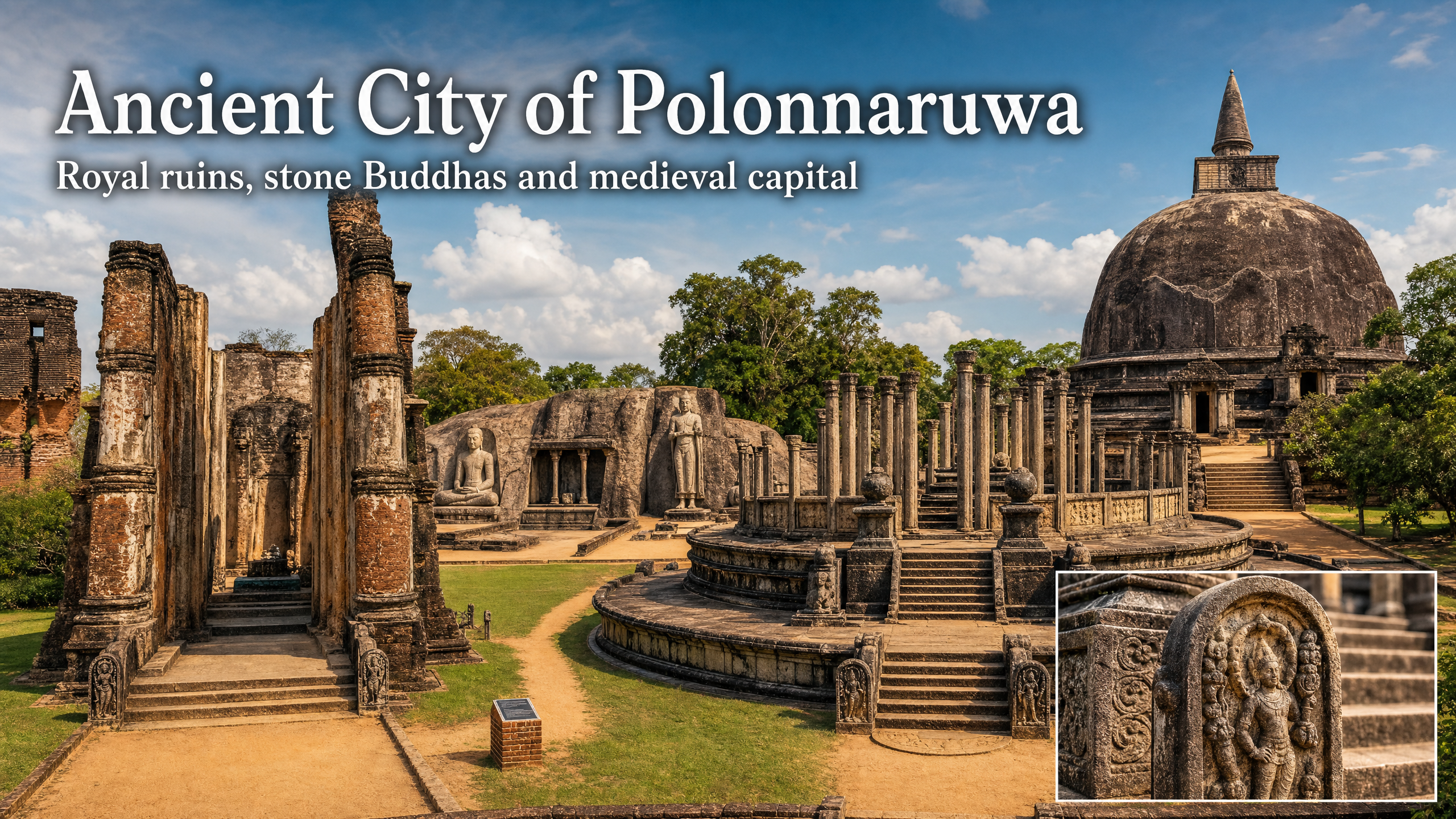 Ancient City of Polonnaruwa ruins in Sri Lanka