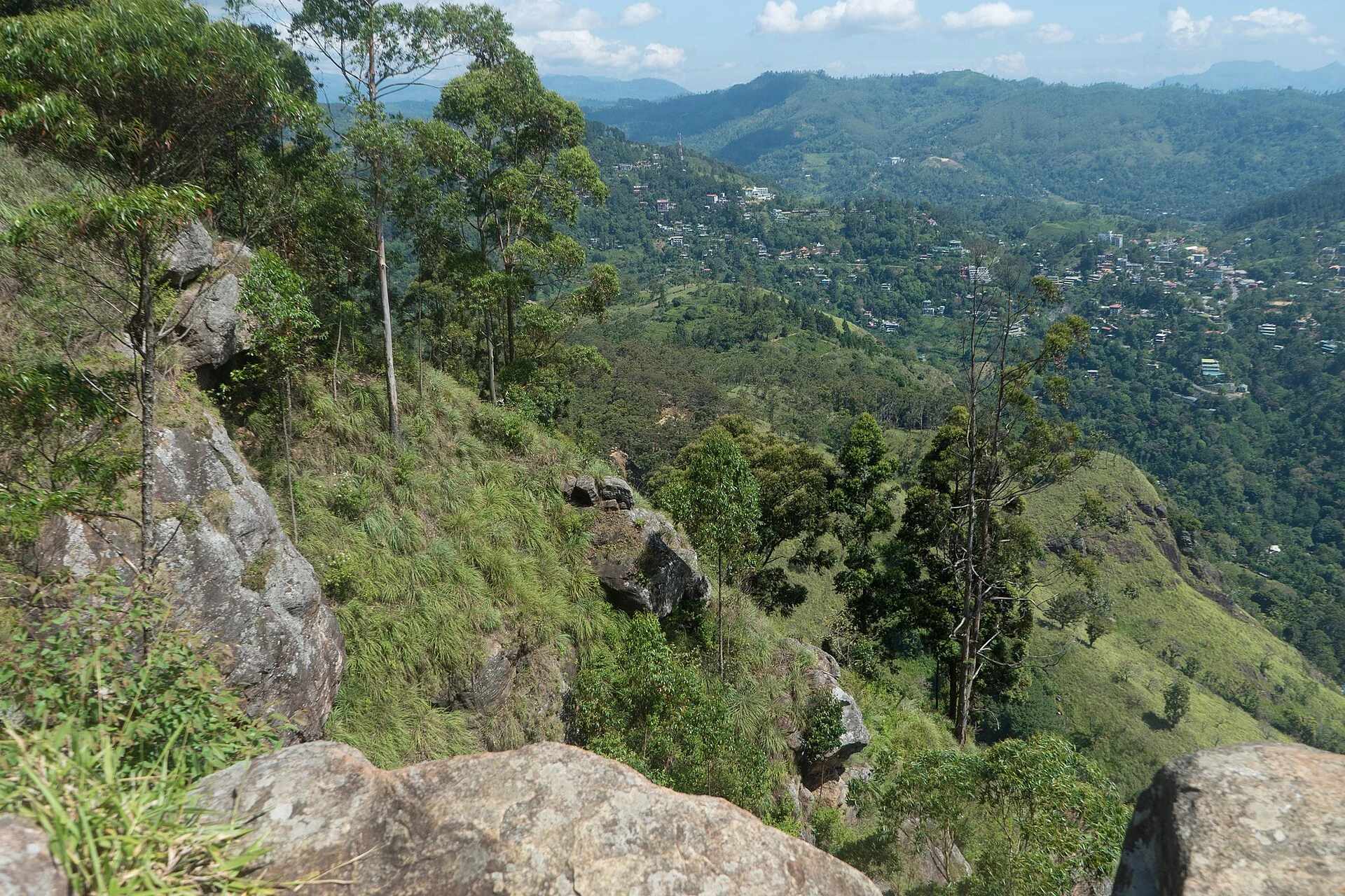 The town and valley below Ella Rock