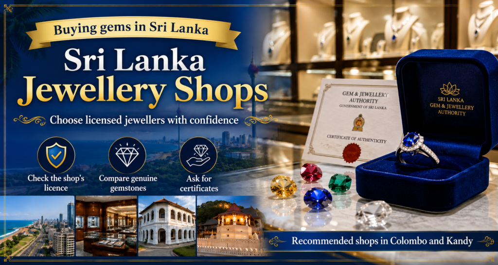 Sri Lanka jewellery shops: licensed jewellers, gemstones and certificates in Colombo and Kandy