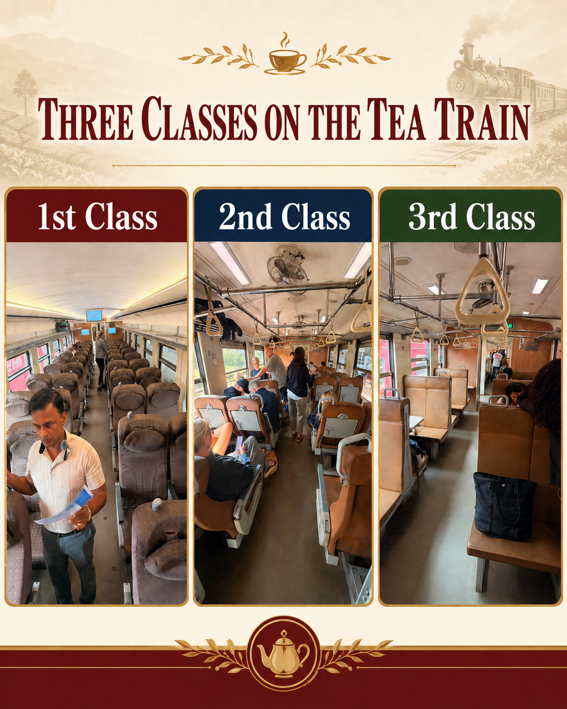 First, second and third class on the Tea Train